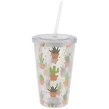 Стакан пластиковый с трубочкой Кактусы (500 мл) (12-06646-41245)