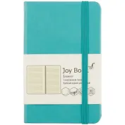 Записная книжка А6- 96л лин. "JOY BOOK. Бирюзовый" 7БЦ, иск.кожа, тонир.форзац, тонир.блок 70гр/м2, скругл.углы, сшит.блок, ляссе, резинка, карман на задн.форзаце