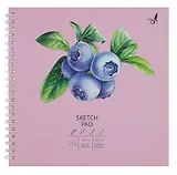 Скетчбук 190*190 60л "Голубика" комбинир.блок, тв.обложка, софт.тач., евроспираль