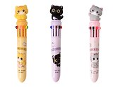 Шариковая ручка 10 цветов автоматическая, «Energetic cats», в ассортименте