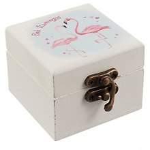 Шкатулка с зеркалом Фламинго (6,5х6,5х5) (дерево)