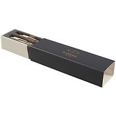 Подарочный набор Parker, IM Brushed Metal GT, ручка шариковая и ручка-роллер черные - 1