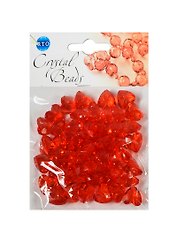 Набор бусин Кристальная игра Сердечки красные (CRP062) (упаковка)