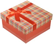 Коробка подарочная "Клетка красная", 17*17*9см