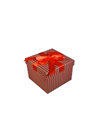 Коробка подарочная "Красные полосы" 12,5*12,5*8,2см, картон, декор бантик, Вейксинг