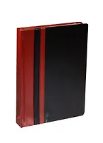Ежедневник недат. А5 160л "Пристин" черный/"Сариф" темно-красный, кожзам, обл.поролон, офсет, ляссе, цветной обрез, Escalada