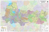 Физическая настенная карта "Вологодская область". Масштаб 1:1000000