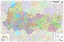 Физическая настенная карта "Вологодская область". Масштаб 1:1000000