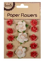 Набор для творчества, Цветы Paper Flower 3 больш.+10маленьк., (розовые/персиковые/оранжевые/красные)