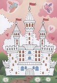 Раскраска. От точки к точке с наклейками. Волшебный мир - 2