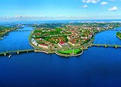 Открытка с видами (СПб) Централ. акватория Невы.Стрелка В.О.с высоты птич. [SPB-035]