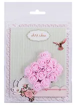 Розы-букетики с сеточкой Фоамиран розовый (14003705) (д2см) (букетик) (упаковка)