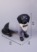 Фигурка полирезина Такса в костюме черно-белая (29x12x24) (44419)