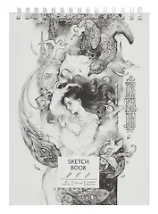 Скетчбук А4 60л "Малахитовые сны (Эксклюзив)" белый офсет, 100г/м2, тв.обложка, евроспираль