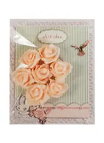 КТ Головки роз Фоамиран  персиковый/розовый (7 шт) упаковка