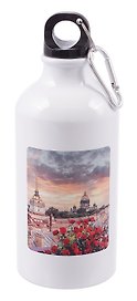Бутылка с карабином СПб В Петербурге хочется потерять себя (металл) (500мл) (БМ2025-45)