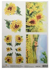 Декупажная карта Подсолнухи 21*30см