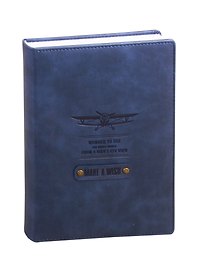 Ежедневник недатированный «Airplane» А5, синий, 160 листов, экокожа, InFolio
