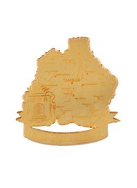 ГС Магнит Тамбов Карта области зеркальный золото (акрил) (7,5 см.)