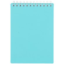 Блокнот А6 80л кл. "NEWtone PASTEL Незабудка" пласт.обл., гребень, офсет 80г/м2