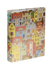 Тетрадь 120л кл. "Голландские домики (орнамент)" на кольцах, 7БЦ, смен.блок, мат.ламин, тиснение фольгой, Unnika