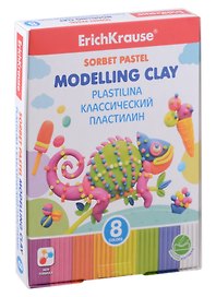 Пластилин «Sorbet Pastel», 8 цветов, 144 г, со стеком, Erich Krause
