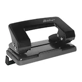 Дырокол 10 листов с линейкой цельномет.,блокир.,черный, Berlingo