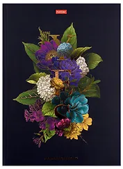 Книга для записей А4 80л кл. "Язык цветов" 5цв.блок, тв.переплет, мат.ламинация, 3D фольга