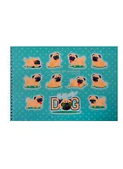 Альбом для рисования Unnika, "Милые мопсы", А4, 40 листов, на гребне