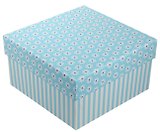 Коробка подарочная "Ромашки c полосками" голубая, 13*13*7.5см