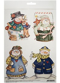 Декупажная карта Забавные снеговики (А4) (пл. 40г/м2) (Karal038) (упаковка)