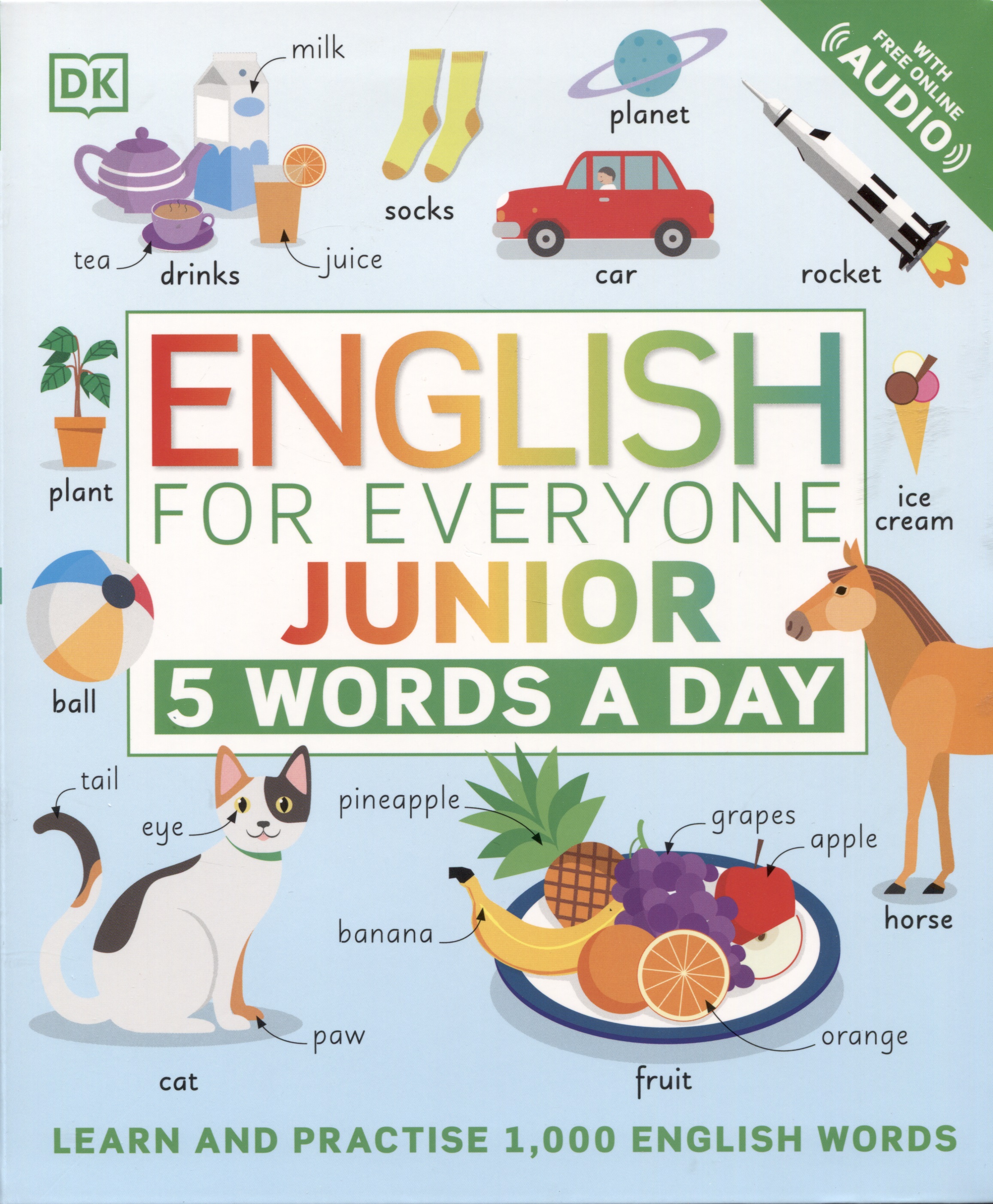 Обложка книги «English for Everyone. Junior. 5 Words a Day. Learn and Practise 1000 English Words»
