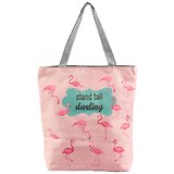 Сумка-шоппер на молнии Stand tall darling (фламинго) (38х35) (текстиль, флис)