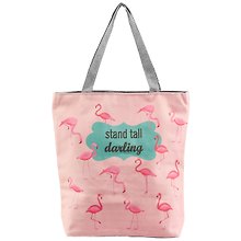 Сумка-шоппер на молнии Stand tall darling (фламинго) (38х35) (текстиль, флис)