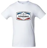 Сувенир, АКМ, Футболка СПб. Эмблема прямоугольная цвет белый, р-р S