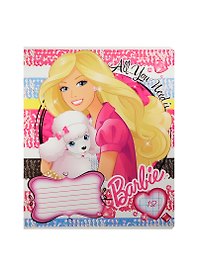 Тетрадь 12л круп.кл. "Barbie" карт.обл., полн.УФ-лак, ассорти, Academy Style