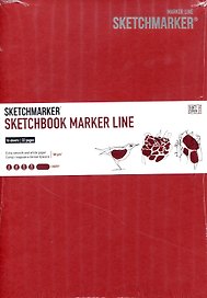Скетчбук 17,6*25см 16л "SKETCHMARKER MARKER LINE", 160г/м2, мягк.обложка, цв.вишня