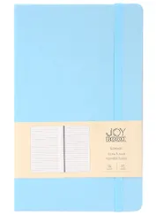 Книга для записей А5 96л лин. "Joy Book. Аквамарин" иск.кожа, тонир.блок, скругл.углы, ляссе, резинка, карман на задн.форзаце
