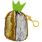 Кошелек с пайетками на молнии Ананас (12х8) (текстиль)