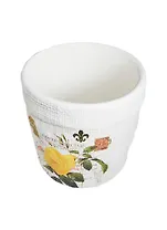 Кашпо декоративное из керамики Желтая роза (33956) (14х14х13)