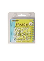 Брадсы металлические Кружочки белые (60шт) (4,5х8мм) (Craft Premier) (блистер)