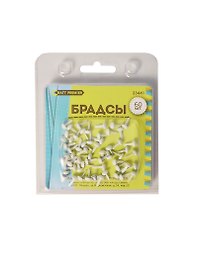 Брадсы металлические Кружочки белые (60шт) (4,5х8мм) (Craft Premier) (блистер)