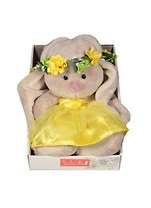 Мягкая игрушка Зайка Ми в веночке и в жёлтом платье (SidS-134) (18см)