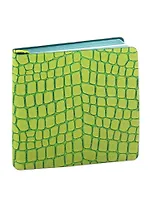Записная книжка 130*130 120л кл. "Кроко" салатов.иск.кожа, мягк.переплет, 2 ляссе, тонир.офсет, инд.уп.