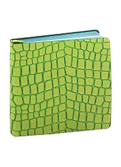 Записная книжка 130*130 120л кл. "Кроко" салатов.иск.кожа, мягк.переплет, 2 ляссе, тонир.офсет, инд.уп.