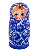 Матрешка 5 в 1 средняя (Гжель, Эскиз 01) (М05140401)