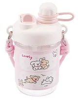 Бутылка с ремешком Kawaii Мишки и Собачки (пластик) (500мл)