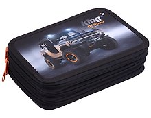 Пенал 3отд. "King of road" 19*11, молния, полиэстер