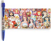 Сувенир, АКМ, Ручка-панорама, "Матрешка", цвет синий