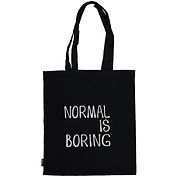 Сумка-шоппер Normal is Boring черная, текстиль 40см.*32см.